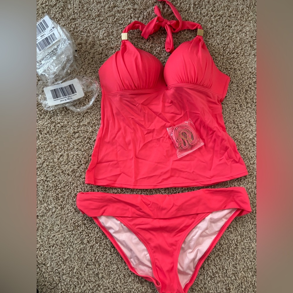 Victoria's Secret Coral Tankini Set XL